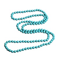 FashionLuxury Long Turquoise Fine Perlé Bijoux Pendentif Collier Pull Chaîne Collier
