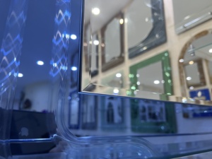 Modern tasarım banyo aynası çift katmanlar işıklı gümüş cam düz ayna basit tarzı - Product Image 5