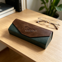 Étui à lunettes rigide en cuir PU léger et élégant M&Y avec logo personnalisé, boîte de rangement rétro pour lunettes, antichoc, 6 pouces+