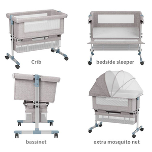 Keranjang bayi goyang elektrik, Multi fungsi dengan jaring nyamuk, keranjang penyimpanan dan roda - Product Image 2