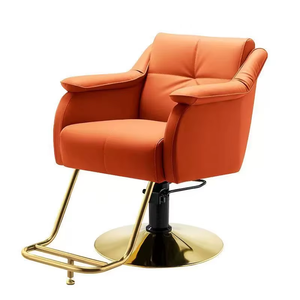 Sillón de Barbería Moderno, Vintage y Contemporáneo de Cuero PU, Giratorio 360 Grados/Reclinable/Altura Ajustable, Bomba Hidráulica de Alta Resistencia - Product Image 3