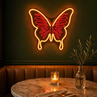 Enseigne néon LED Papillon multicolore, luminaire mural publicitaire pour chambre, mariage, fête, décoration intérieure