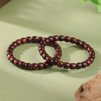 Bracelet jonc en perles de bois de santal sanguin, chaîne minimaliste bohème à superposer