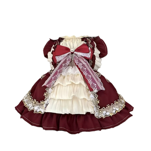 Hunde- & Katzen-Kleid aus atmungsaktivem Stoff im Lolita-Prinzessinnen-Stil mit niedlichen Spitzenkanten für alle Jahreszeiten im Teddybär-Stil - Product Image 1