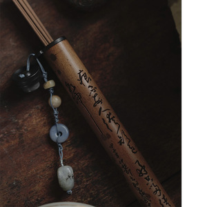 Porte-encens en bambou Xiangfei sculpté à la main, service à thé domestique, porte-encens en bois d'agar, outils pour cérémonie du thé, bâtonnets d'encens - Product Image 5