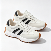 BRONAX Chaussures de sport décontractées pour femmes, à lacets, à bout large, couleur beige