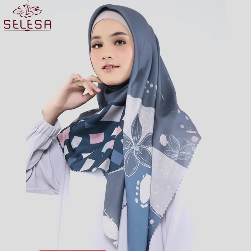 Kain Sifon-bufandas de satén para mujer, chal largo con estampado de bandera, Calavera, cuello estrellado, Tubular, tubo liso, Hijab, venta al por mayor