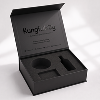 Cajas Magnéticas de Lujo Personalizadas con Logotipo, Caja de Regalo de Cartón Negro con Inserto de Espuma, Empaque para Sets de Cuidado Personal