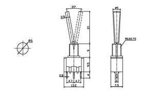 Interrupteur à bascule à bornes à vis 10A 15A avec 4 positions Interrupteur à bascule magnétique de 12 mm - Product Image 2
