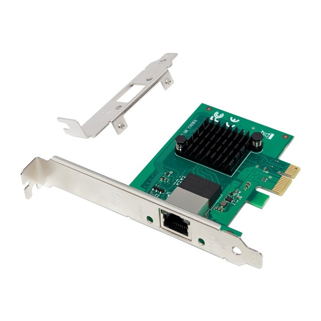 IOCREST Intel 82576 Chipset 1G 1000Mbps Dual Port PCI-E X4 Internal Wired Ethernet Server Network Interface Adapter Stock