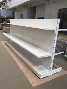 Hiện Đại Custom Store Display Rack Single Sided Siêu Thị Kệ Cửa Hàng Tạp Hóa Bán Lẻ Kim Loại Gondola Kệ