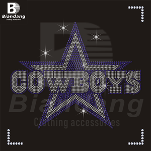 أزياء دالاس رعاة البقر الكعب العالي مخصص NFL كرة القدم الراين نقل عزر الإصلاح العاجل الشفاه حجر الراين نقل للتيشيروتي - Product Image 4