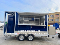 Camions de restauration mobiles American Standard SLUNG SL-Z avec chariot alimentaire et cuisine de restaurant pour pizzas et hamburgers