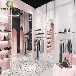 Dolce rosa completo porta abiti negozio Boutique mobili espositore <span class=keywords><strong>Vintage</strong></span> da donna negozio di abbigliamento porta abiti - Product Image 3