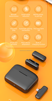Microphones Lavalier sans fil J13 pour Android USB Type-C, Plug & Play, micro-cravate 2,4 G avec étui de chargement