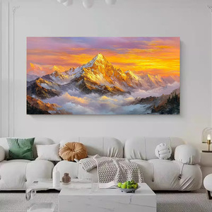 Peinture à l'huile peinte à la main, paysage abstrait violet Qi provenant de l'Est, décoration murale sur toile pour l'entrée du salon - Product Image 4