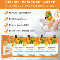 Ensemble complet de produits de soins de la peau personnalisés Masques à peler les pieds Kit de pédicure dans une boîte 4 en 1 Bain de pieds Spa Fournitures de pédicure professionnelles