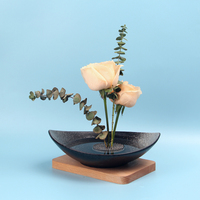 Kenzan en gros durable avec aiguilles en acier inoxydable, Kenzan rond argenté pour arrangements floraux Ikebana au sol