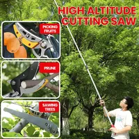 AIRAJ snoeischaren voor grote hoogtes met telescopische stokken in zilver/rood/gele kleuren voor fruitbomen en appels