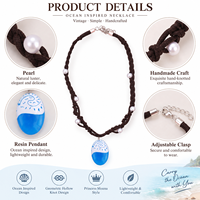 Collier Pendentif Géométrique Vintage Nœud Creux en Résine pour Femme, Bijoux Bohèmes Tendance, Vente en Gros