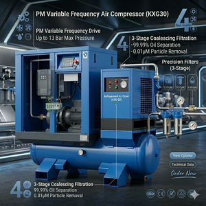 Compresseur d'air à vis à fréquence variable KELAIDE KXG30 22KW avec sécheur frigorifique et filtres à 3 étages pour la découpe laser - Product Image 1