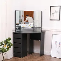 도매 클래식 현대 나무 모듈 블랙 드레서 거울 대용량 드레싱 테이블