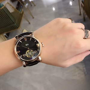 นาฬิกากลไกแฟชั่นหรูแซฟไฟร์มูนเฟสที่มีคุณภาพสูงสายสแตนเลสเรืองแสง - Product Image 5