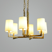 Industrialstyle Pendentif Lumière Artdynastie Style Américain Décor À La Maison Lampe Suspendue Lustre Moderne Laiton Antique avec Tissu De Luxe