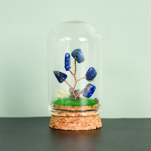 Wholesale Natural Crystal Tree In Glass Dome With Cork Base <b>Mini</b> Healing Gemstone Tree <b>Desk</b> Ornament Reiki Crystal Home - Product Image 4