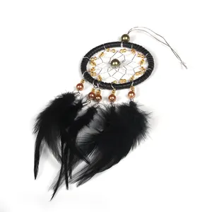 Factory Keychain Keyring Natural Feather Keyring Fashion Ornament Feather Dream Catcher for Car Bedroom Hanging Keychain