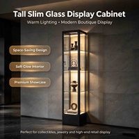 Freistehende LED-Glas-Schmuckvitrine Abschließbare Aluminium-Gehärtetes-Glas-Vitrine für Einzelhandelsgeschäfte Maßgefertigt Großhandel