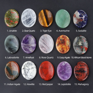 <span class=keywords><strong>Piedra</strong></span> de preocupación de pulgar para la ansiedad, piedras de Chakra, cristales de Charkas, cristal rosa, amatista, Ojo de Tigre, <span class=keywords><strong>piedra</strong></span> de ansiedad para aliviar el estrés Med - Product Image 2
