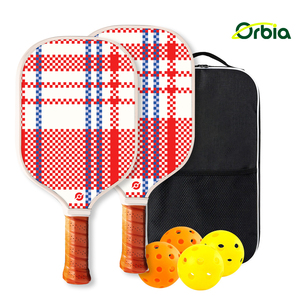 Orbia thể thao Retro Red White Blue Checker đồ họa UV in sợi thủy tinh dưa bóng vợt pickleball Paddle Bộ 4 quả bóng - Product Image 2