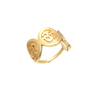 Anillo espiritual OM de Plata de Ley 925 de Venta caliente Ajuste de bisel de oro de 18 quilates para boda o fiesta - Product Image 1