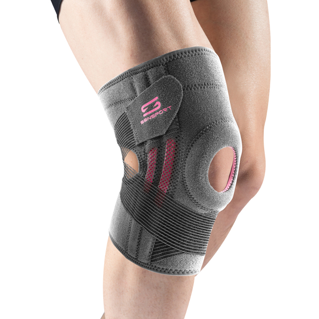 Неопреновый открытый бандаж на коленный сустав с пружинами, компрессионный бандаж на коленный сустав с регулируемыми ремешками