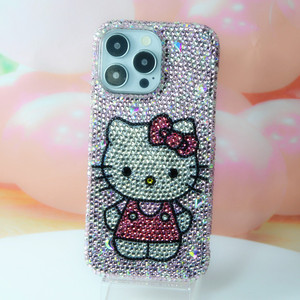 <span class=keywords><strong>Hello</strong></span> Kawaii Cover per telefono <span class=keywords><strong>Hello</strong></span> <span class=keywords><strong>Kitty</strong></span> con cristallo orso per iPhone 15 14 Pro rosa diamante Bling