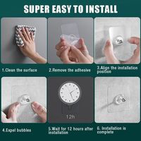 Crochets muraux auto-adhésifs Cintres muraux Étanche Durable Transparent sans perçage Cuisine Salle de bain Crochet à vis Cintre
