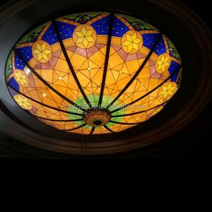 Cúpula de Vidrio Tiffany Hecha a Mano y Personalizada, Resistente, con Diseño de Paisaje Urbano, para Iluminación de Salón, Villa, Sala de Estar u Hotel - Product Image 1
