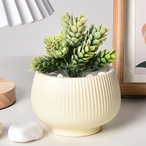 <span class=keywords><strong>Pot</strong></span> de fleurs en céramique, style crème, simple, décoration florale de bureau, <span class=keywords><strong>pot</strong></span> de plante, plante succulente, plantation poreuse, verdure - Product Image 2