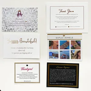 Custom Printed Spot UV / Gold Foil Luxury Look Wedding Invitation Paper Card Business Thank You Paper Cards