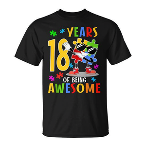 18 ans d'expérience en matière de t-shirts puzzle sur le thème de l'autisme, géniaux et amusants - Product Image 2