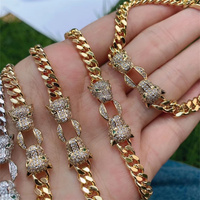 Bracelet léopard Double tête pour femme, en cuivre, style européen et américain, avec ouverture ajustable, tendance
