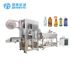 Plastic Glass Bottle Neck Foil Film Fully Automatic Sleeve Shrinking Labeling Machine Heat Steam Shrinking Tunnel