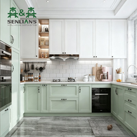 Meubles de cuisine intérieurs en forme de L de style français SLS, luxe léger, sur mesure, ensemble complet de meubles pour la maison avec évier, armoire modulaire RTA