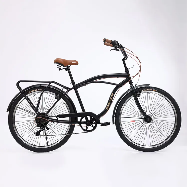 New model Men beach jump cruiser bicycle 26/28/inch 7 speed steel frame V brake suspension fork bike