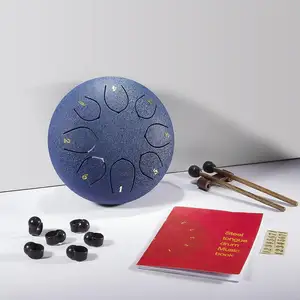 Steel Tongue Drum 6 Inch 8 Note Steel Hand Drum Drumsticks Mallet Holder And Finger Paddles For Camping Meditation Or Yoga