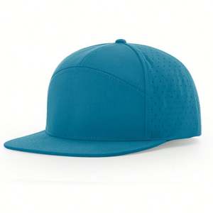 Gorra de Béisbol Unisex de 7 Paneles con Visera Plana, Personalizada, de Alta Calidad, Impermeable, de Tela de Algodón, con Orificios Cortados con Láser, para Fiestas de Hip Hop y Viajes - Product Image 1