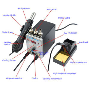 Pistolet à air chaud pour la réparation d'écrans numériques, téléphone portable, réparation BGA, carte de <span class=keywords><strong>circuit</strong></span> <span class=keywords><strong>imprimé</strong></span>, réparation de circuits intégrés, <span class=keywords><strong>fer</strong></span> à <span class=keywords><strong>souder</strong></span> - Product Image 4