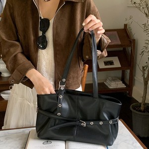 Niche Design Korean Style Tote Bag Black Large Capacity Horizontal <b>Square</b> Solid Color Women's Everyday Outfits Fall 2025 - Product Image 1
