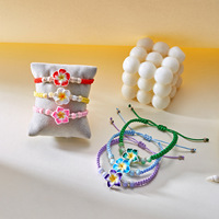 Bracelet de cheville Plumeria hawaïen Fleur tropicale Bohème Luau Accessoires de fête de plage pour femmes
